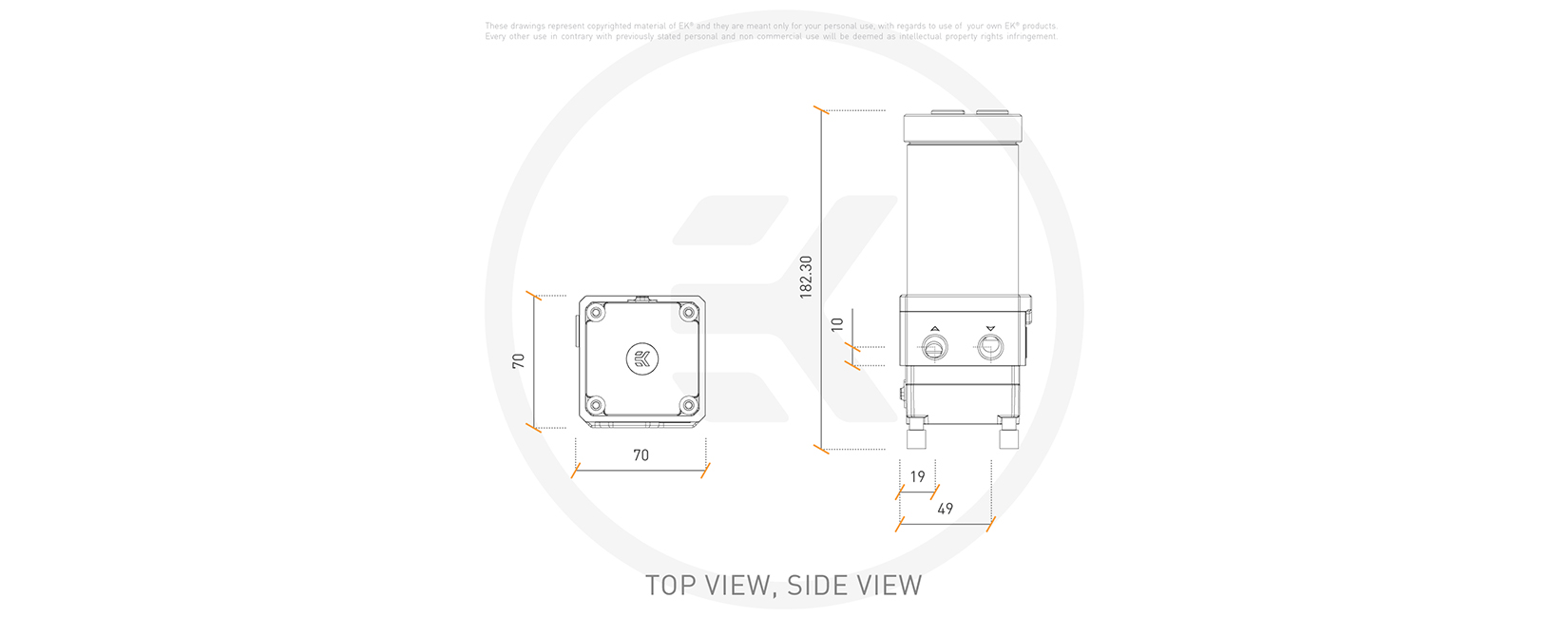 EK-Quantum Kinetic TBE 160 VTX PWM D-RGB - Acetal